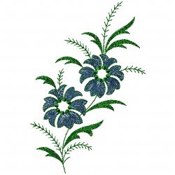 Flowers And Tree Embroidery Design 4